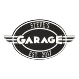 Whitehall Moderno Garage Personalized Plaque - Black/White