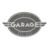Whitehall Moderno Garage Personalized Plaque - Pewter/Silver