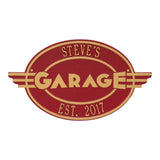 Whitehall Moderno Garage Personalized Plaque - Red/Gold