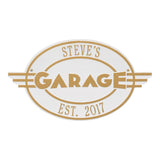 Whitehall Moderno Garage Personalized Plaque - White/Gold