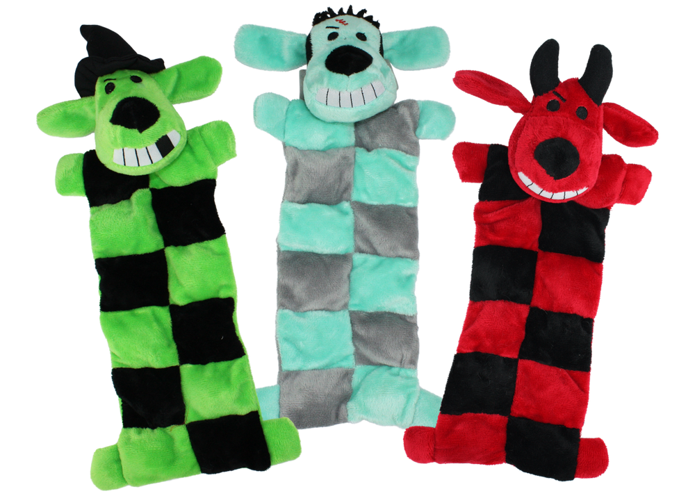 Multipet Halloween Loofa Squeaker Mat Plush Dog Toy - 12"