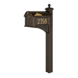 Whitehall Modern Balmoral Personalized Monogram Mailbox Package - Dark Bronze/Gold