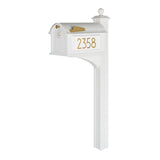 Whitehall Modern Balmoral Personalized Monogram Mailbox Package - White/Gold