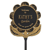 Whitehall Garden Flower Lawn Personalized Plaque - Black/Gold