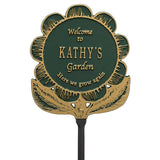 Whitehall Garden Flower Lawn Personalized Plaque - Green/Gold