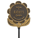 Whitehall Garden Flower Lawn Personalized Plaque - Bronze/Gold