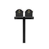 Whitehall Balmoral Duo Mount Mailbox Package with Personalized Door Medallions - Without Newspaper Boxes / Black/Gold
