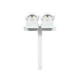 Whitehall Balmoral Duo Mount Mailbox Package with Personalized Door Medallions - Without Newspaper Boxes / White/Gold