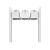 Whitehall Balmoral Triple Mount Mailbox Package with Personalized Door Medallions - Ball Finials / Without Newspaper Boxes / White/Gold