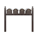 Whitehall Balmoral Quad Mount Mailbox Package with Personalized Door Medallions - Ball Finials / Without Newspaper Boxes / Dark Bronze/Gold