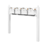 Whitehall Balmoral Quad Mount Mailbox Package with Personalized Door Medallions - Ball Finials / Without Newspaper Boxes / White/Gold