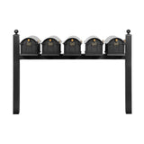 Whitehall Balmoral Quint Mount Mailbox Package with Personalized Door Medallions - Ball Finials / Without Newspaper Boxes / Black/Gold