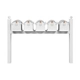 Whitehall Balmoral Quint Mount Mailbox Package with Personalized Door Medallions - Ball Finials / Without Newspaper Boxes / White/Gold
