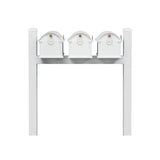 Whitehall Balmoral Triple Mount Mailbox Package with Personalized Door Medallions - Pyramid Caps / Without Newspaper Boxes / White/Gold