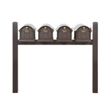 Whitehall Balmoral Quad Mount Mailbox Package with Personalized Door Medallions - Pyramid Caps / Without Newspaper Boxes / Dark Bronze/Gold