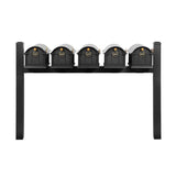 Whitehall Balmoral Quint Mount Mailbox Package with Personalized Door Medallions - Pyramid Caps / Without Newspaper Boxes / Black/Gold