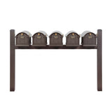 Whitehall Balmoral Quint Mount Mailbox Package with Personalized Door Medallions - Pyramid Caps / Without Newspaper Boxes / Dark Bronze/Gold