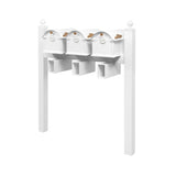 Whitehall Balmoral Triple Mount Mailbox Package with Personalized Door Medallions - Ball Finials / With Newspaper Boxes / White/Gold