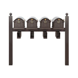 Whitehall Balmoral Quad Mount Mailbox Package with Personalized Door Medallions - Ball Finials / With Newspaper Boxes / Dark Bronze/Gold