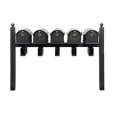 Whitehall Balmoral Quint Mount Mailbox Package with Personalized Door Medallions - Ball Finials / With Newspaper Boxes / Black/Gold