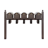 Whitehall Balmoral Quint Mount Mailbox Package with Personalized Door Medallions - Ball Finials / With Newspaper Boxes / Dark Bronze/Gold