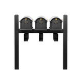 Whitehall Balmoral Triple Mount Mailbox Package with Personalized Door Medallions - Pyramid Caps / With Newspaper Boxes / Black/Gold