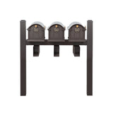 Whitehall Balmoral Triple Mount Mailbox Package with Personalized Door Medallions - Pyramid Caps / With Newspaper Boxes / Dark Bronze/Gold