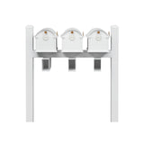 Whitehall Balmoral Triple Mount Mailbox Package with Personalized Door Medallions - Pyramid Caps / With Newspaper Boxes / White/Gold
