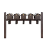 Whitehall Balmoral Quint Mount Mailbox Package with Personalized Door Medallions - Pyramid Caps / With Newspaper Boxes / Dark Bronze/Gold
