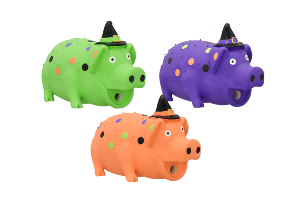 King Wholesale Multipet Halloween Globlet With Hat Squeaky Rubber Dog Toy, 8"