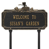 Whitehall Dragonfly Garden Lawn Personalized Plaque - Black/Gold