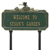 Whitehall Dragonfly Garden Lawn Personalized Plaque - Green/Gold