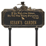 Whitehall Dragonfly Garden Quote Lawn Personalized Plaque - Black/Gold