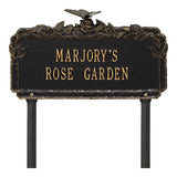 Whitehall Butterfly Rose Garden Lawn Personalized Plaque - Black/Gold