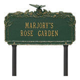 Whitehall Butterfly Rose Garden Lawn Personalized Plaque - Green/Gold
