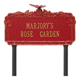 Whitehall Butterfly Rose Garden Lawn Personalized Plaque - Red/Gold