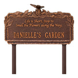 Whitehall Butterfly Rose Garden Quote Lawn Personalized Plaque - Antique Copper