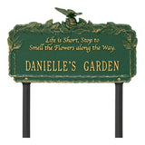 Whitehall Butterfly Rose Garden Quote Lawn Personalized Plaque - Green/Gold