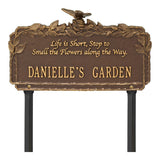 Whitehall Butterfly Rose Garden Quote Lawn Personalized Plaque - Bronze/Gold