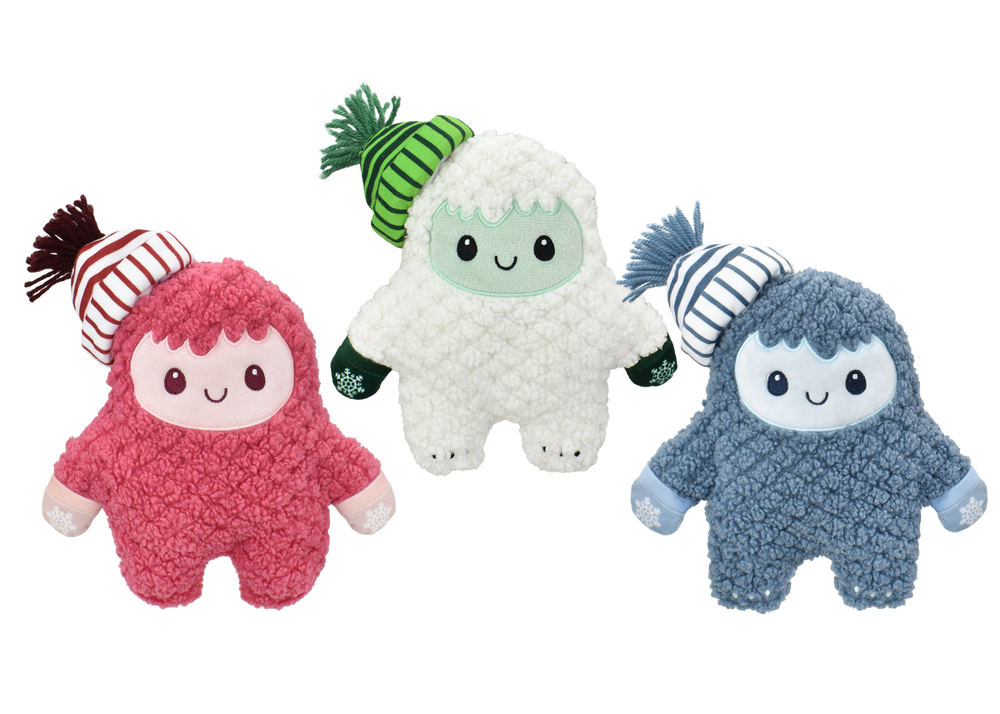 Multipet Holiday Fleece Yeti Plush Dog Toy, 10"
