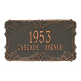 Whitehall Leroux Signature Grande Wall 2-Line Personalized Address Plaque - Forged Copper