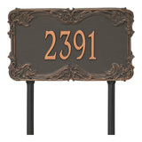 Whitehall Leroux Signature Grande Lawn 1-Line Personalized Address Plaque - Forged Copper