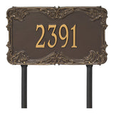 Whitehall Leroux Signature Grande Lawn 1-Line Personalized Address Plaque - Bronze/Gold