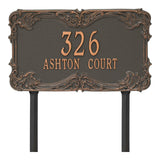 Whitehall Leroux Signature Grande Lawn 2-Line Personalized Address Plaque - Forged Copper