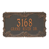 Whitehall Leroux Signature Extra Grande Wall 2-Line Personalized Address Plaque - Forged Copper