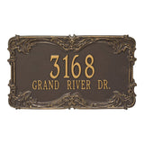 Whitehall Leroux Signature Extra Grande Wall 2-Line Personalized Address Plaque - Bronze/Gold