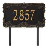Whitehall Leroux Signature Extra Grande Lawn 1-Line Personalized Address Plaque - Black/Gold