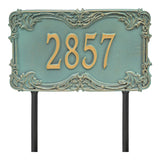 Whitehall Leroux Signature Extra Grande Lawn 1-Line Personalized Address Plaque - Bronze/Verdi