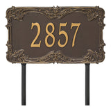 Whitehall Leroux Signature Extra Grande Lawn 1-Line Personalized Address Plaque - Bronze/Gold