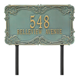 Whitehall Leroux Signature Extra Grande Lawn 2-Line Personalized Address Plaque - Bronze/Verdi